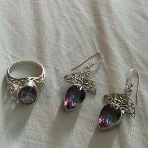Silver Mystic Topaz Jewelry Set